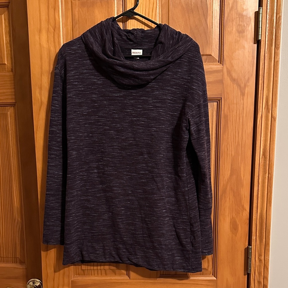 Merona Women's Heathered purple and gray Cowl Neck Sweater